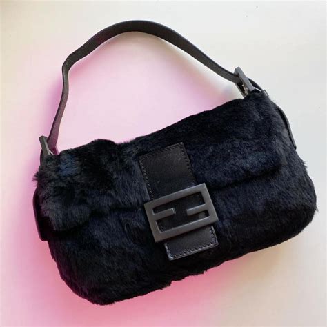 fendi fur shoulder bag|genuine fendi baguette.